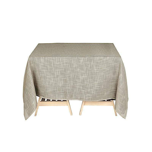 72"x72" Premium Faux Burlap Polyester Square Table Overlay LAY72_JUTE02_081