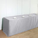 8 ft Fitted Polyester Tablecloth 96" x 30" x 30" - Silver Light Gray TAB_FIT8_SILV