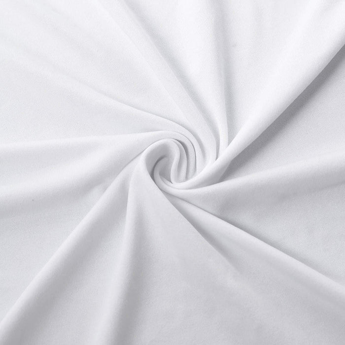 8 ft Fitted Spandex Tablecloth Open Back Rectangular Table Cover - White TAB_REC_SPX8FT_OPN_WHT