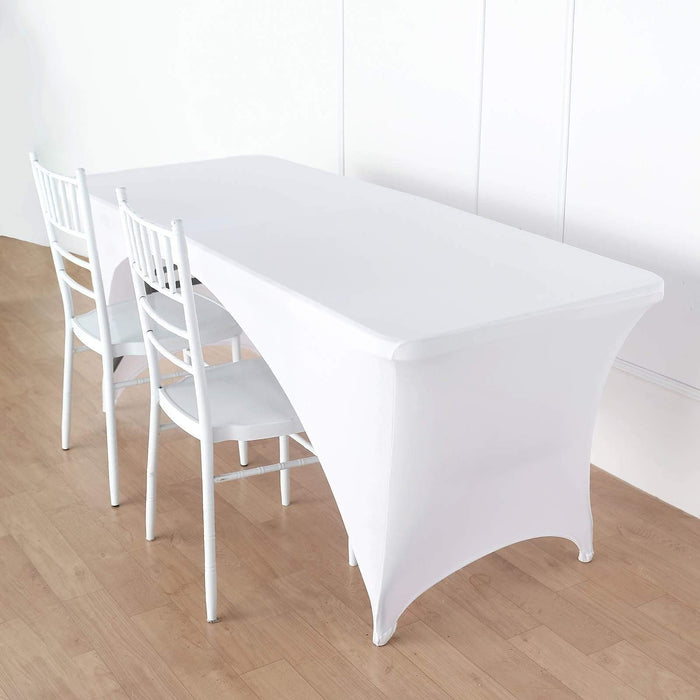8 ft Fitted Spandex Tablecloth Open Back Rectangular Table Cover