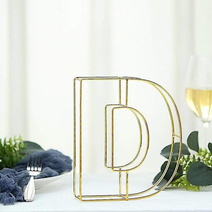 8" tall 3D Metal Wire Gold Letters Signs
