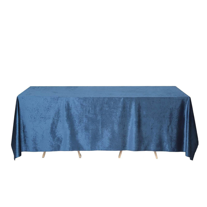 90"x132" Premium Velvet Rectangular Tablecloth TAB_VEL_90132_NAVY