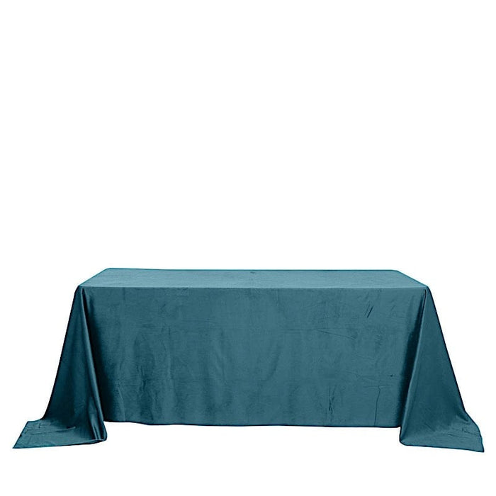 90"x132" Premium Velvet Rectangular Tablecloth TAB_VEL_90132_TEAL
