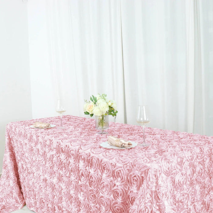 90x156" Satin Ribbon Roses Rectangle Tablecloth TAB_01_90156_046
