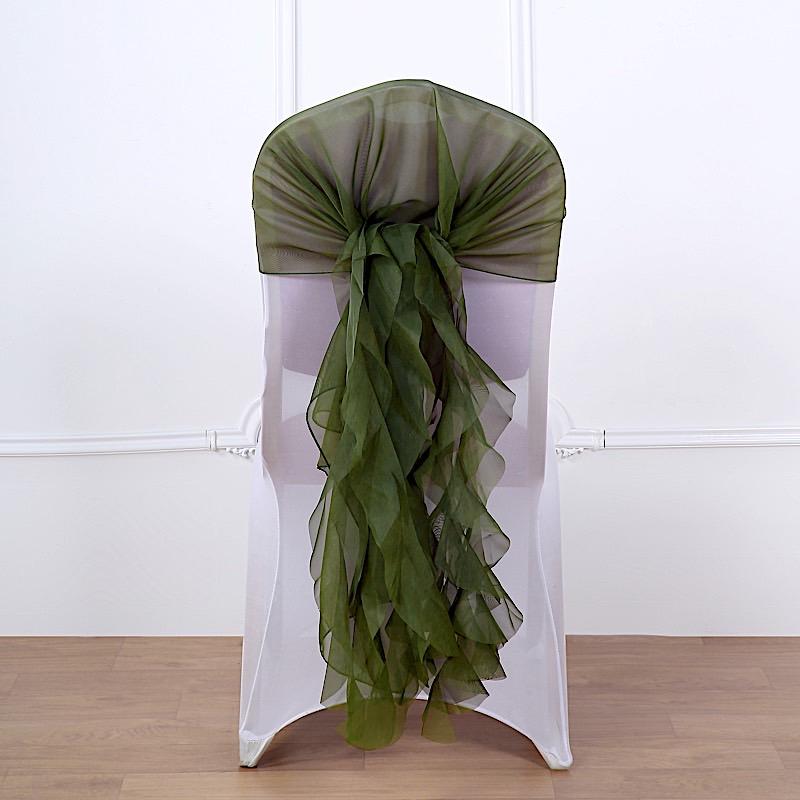 Chiffon Curly Chair Sash Bows Ties Wedding Decorations