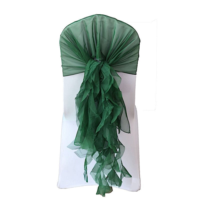 Chiffon Curly Chair Sash Bows Ties Wedding Decorations