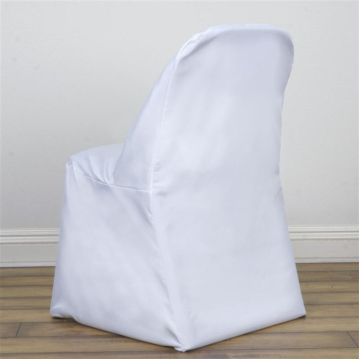 Polyester Folding Chair Cover Wedding Decorations CHAIR_RND_WHT