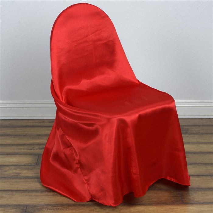 Satin Universal Chair Cover Wedding Party Decorations CHAIR_UNIV_STN_RED