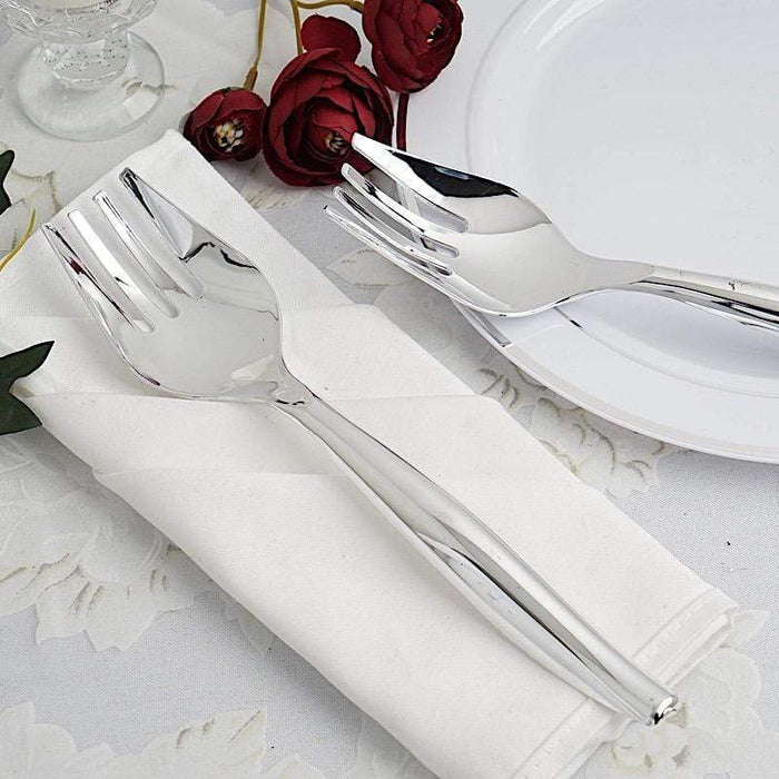 Silver Serving Disposable Tableware