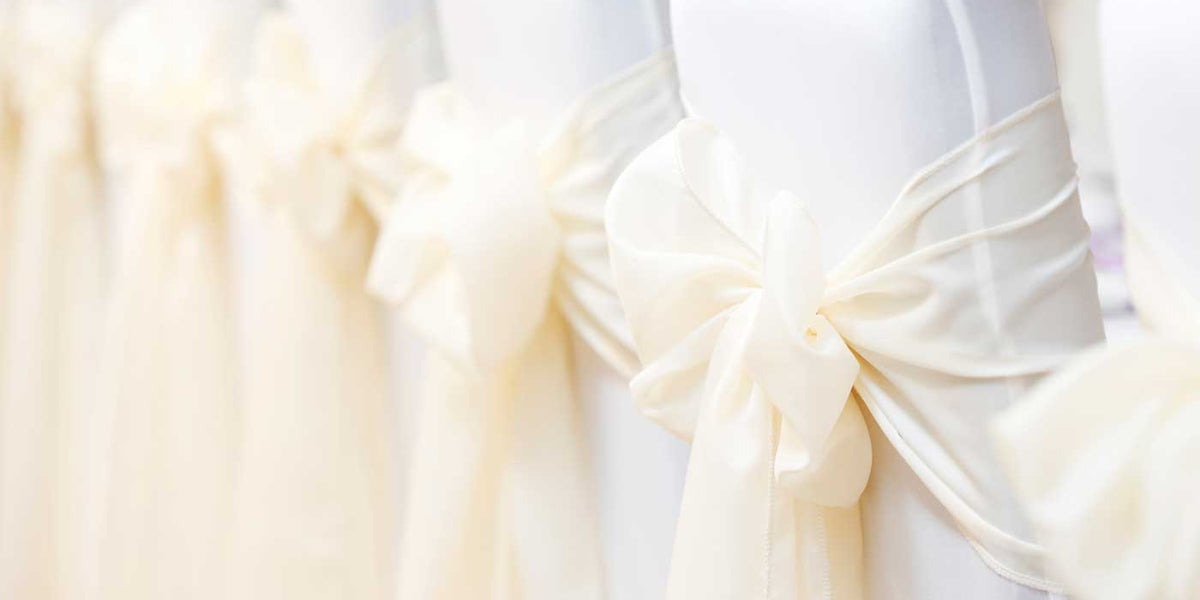Chiffon Chair Sashes with a Bow Tie for Outdoor Indoor Wedding Receptions