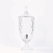 1.3 Gallon Round Ribbed Glass Beverage Dispenser with Spigot - Clear DISP_GLAS06_1G_CLR