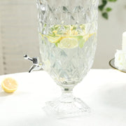 1.3 Gallon Round Ribbed Glass Beverage Dispenser with Spigot - Clear DISP_GLAS06_1G_CLR