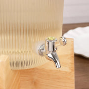 1.3 Gallons Ribbed Glass Beverage Dispenser with Spigot - Clear DISP_GLAS03_1G_CLR