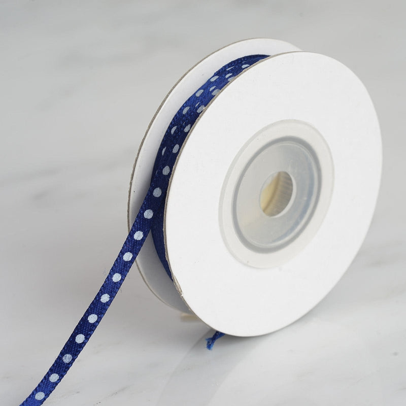 1/8" x 25 yards Single Side Satin Polka Dot Ribbon