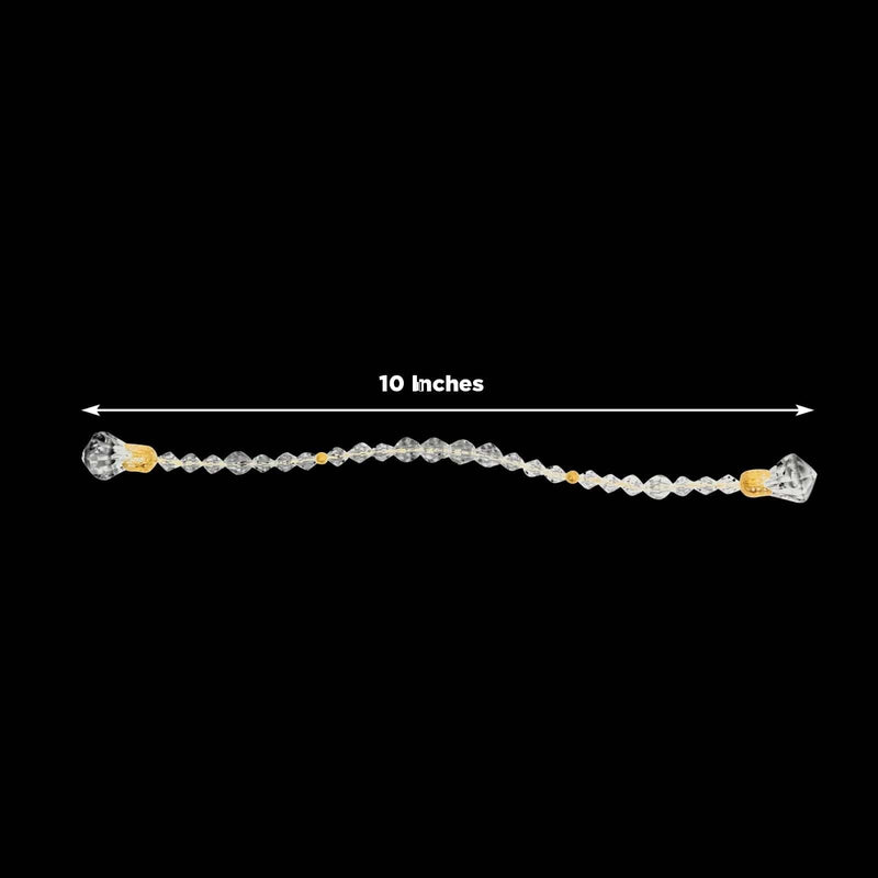 10 Acrylic 10" Crystal Beaded Napkin Rings with Gold Accents - Clear NAP_RING_BEAD01_CLR