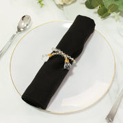 10 Acrylic 10" Crystal Beaded Napkin Rings with Gold Accents - Clear NAP_RING_BEAD01_CLR