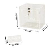 10" Acrylic Money Card Box with Lock and Thank You Sign - Clear WED_RCPT_SIGN_ACRY01_CLR