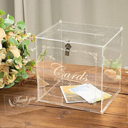 10" Acrylic Money Card Box with Lock and Thank You Sign - Clear WED_RCPT_SIGN_ACRY01_CLR
