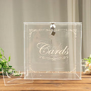 10" Acrylic Money Card Box with Lock and Thank You Sign - Clear WED_RCPT_SIGN_ACRY01_CLR