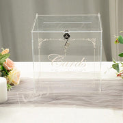 10" Acrylic Money Card Box with Lock and Thank You Sign - Clear WED_RCPT_SIGN_ACRY01_CLR