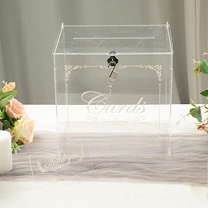 Wedding Card Box Elegant With Lock and Slot, Money Gifts Box