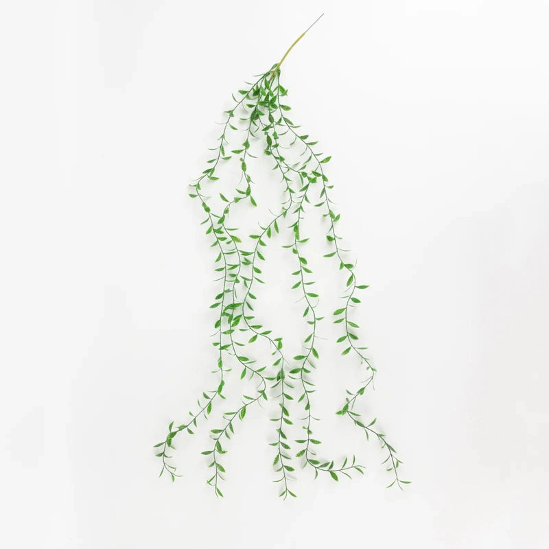 10 Artificial Weeping Willow Leaves Hanging Vines with Stems - Green ARTI_GRN_HANG01_39