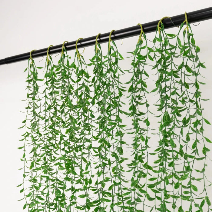 10 Artificial Weeping Willow Leaves Hanging Vines with Stems - Green ARTI_GRN_HANG01_39