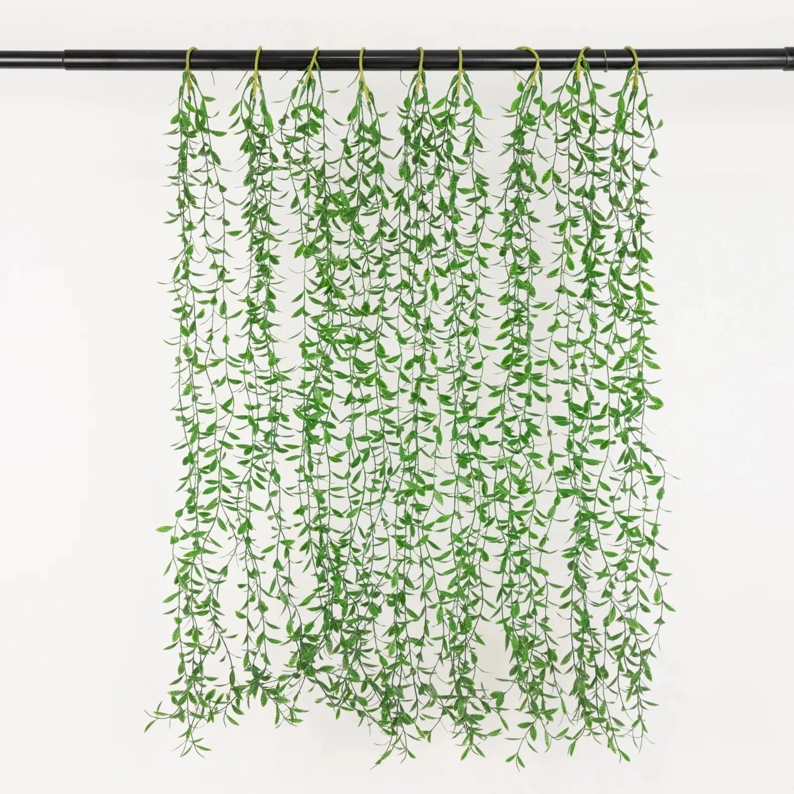 10 Artificial Weeping Willow Leaves Hanging Vines with Stems - Green ARTI_GRN_HANG01_39
