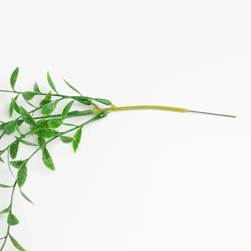 10 Artificial Weeping Willow Leaves Hanging Vines with Stems - Green ARTI_GRN_HANG01_39