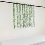 10 Artificial Weeping Willow Leaves Hanging Vines with Stems - Green ARTI_GRN_HANG01_39