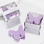 10 Butterfly Unscented Soap Party Favors with Gift Boxes - White