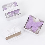 10 Butterfly Unscented Soap Party Favors with Gift Boxes - White