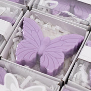 10 Butterfly Unscented Soap Party Favors with Gift Boxes - White