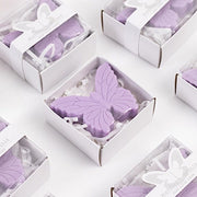 10 Butterfly Unscented Soap Party Favors with Gift Boxes - White