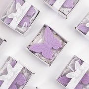 10 Butterfly Unscented Soap Party Favors with Gift Boxes - White