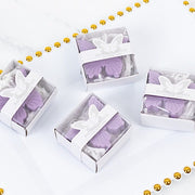 10 Butterfly Unscented Soap Party Favors with Gift Boxes - White