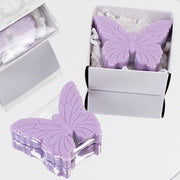 10 Butterfly Unscented Soap Party Favors with Gift Boxes - White