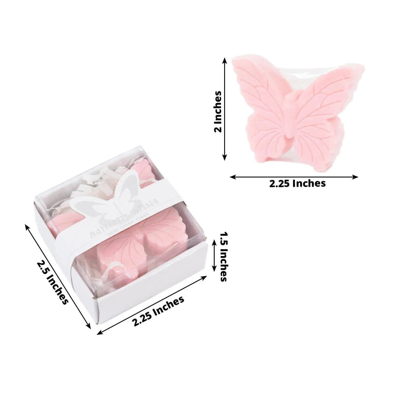 10 Butterfly Unscented Soap Party Favors with Gift Boxes - White