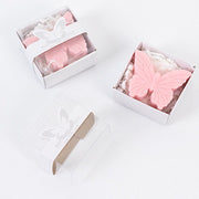 10 Butterfly Unscented Soap Party Favors with Gift Boxes - White