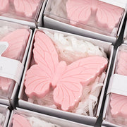 10 Butterfly Unscented Soap Party Favors with Gift Boxes - White