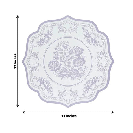 10 Cardboard Disposable Table Placemats with Damask Floral Pattern