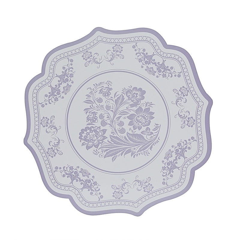 10 Cardboard Disposable Table Placemats with Damask Floral Pattern