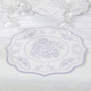 10 Cardboard Disposable Table Placemats with Damask Floral Pattern