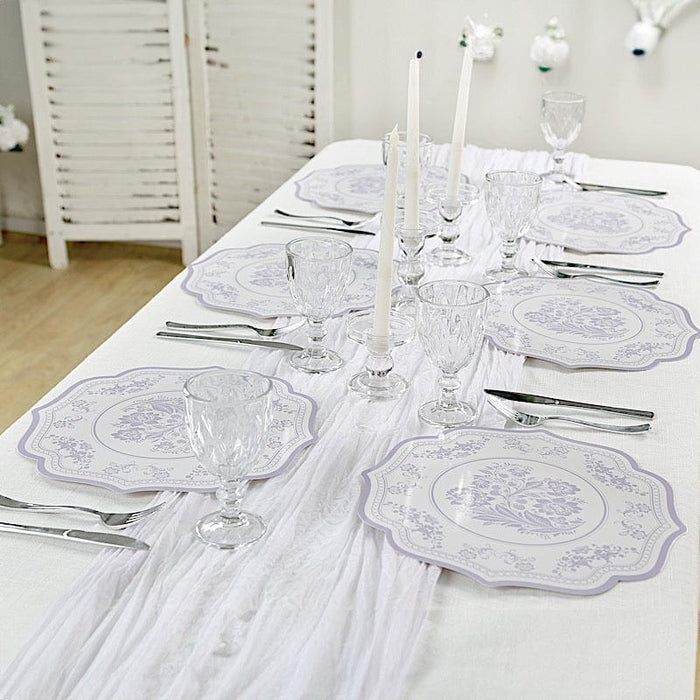 10 Cardboard Disposable Table Placemats with Damask Floral Pattern