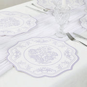 10 Cardboard Disposable Table Placemats with Damask Floral Pattern