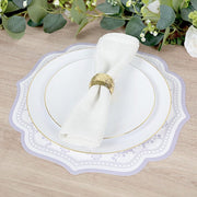 10 Cardboard Disposable Table Placemats with Damask Floral Pattern