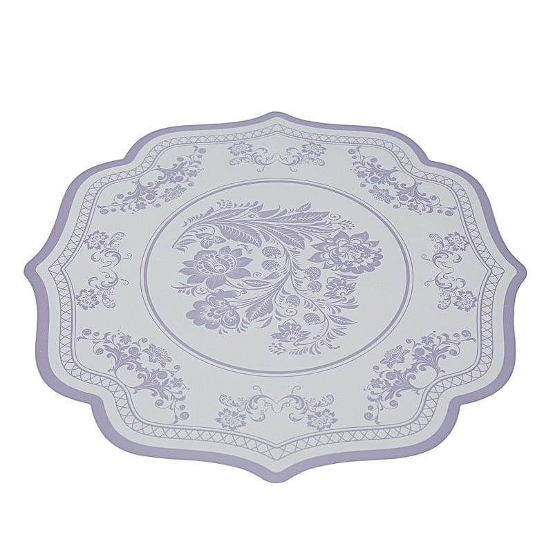 10 Cardboard Disposable Table Placemats with Damask Floral Pattern