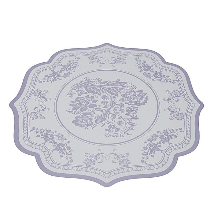 10 Cardboard Disposable Table Placemats with Damask Floral Pattern