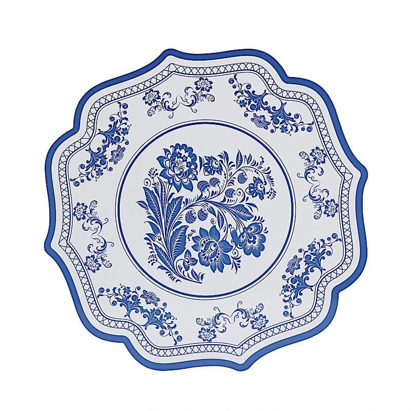 10 Cardboard Disposable Table Placemats with Damask Floral Pattern