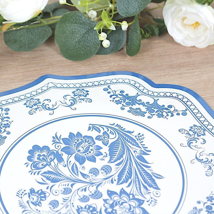 10 Cardboard Disposable Table Placemats with Damask Floral Pattern